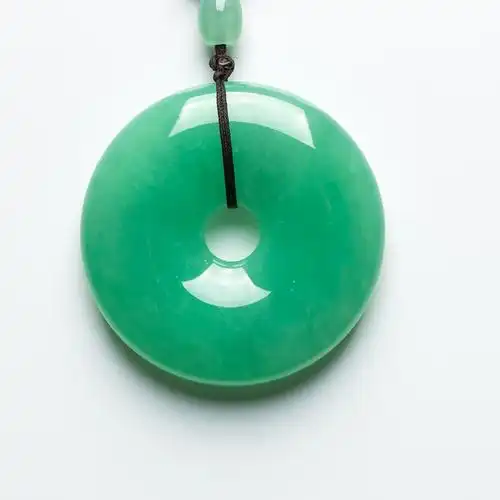 【即拍即得】天然翡翠冰糯种果绿大肥平安扣85.59g含绳高端好货