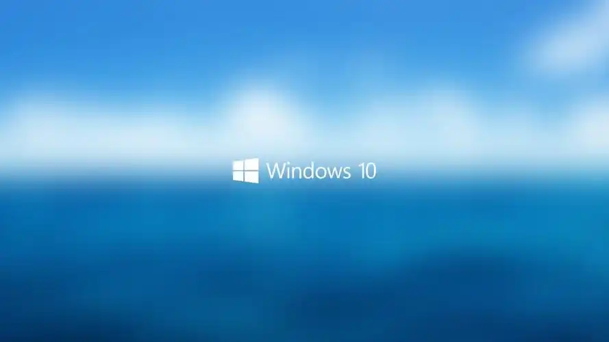 蓝色天空水windows104k图片