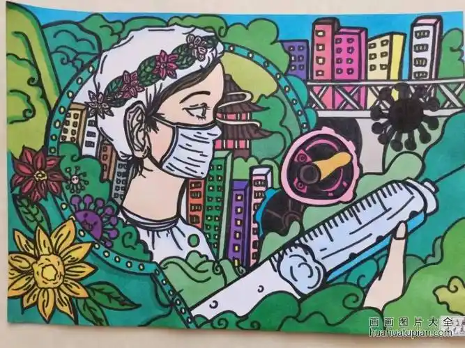 致敬最美白衣天使抗击病毒疫情画画图片