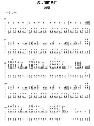 summer 简谱 请查收