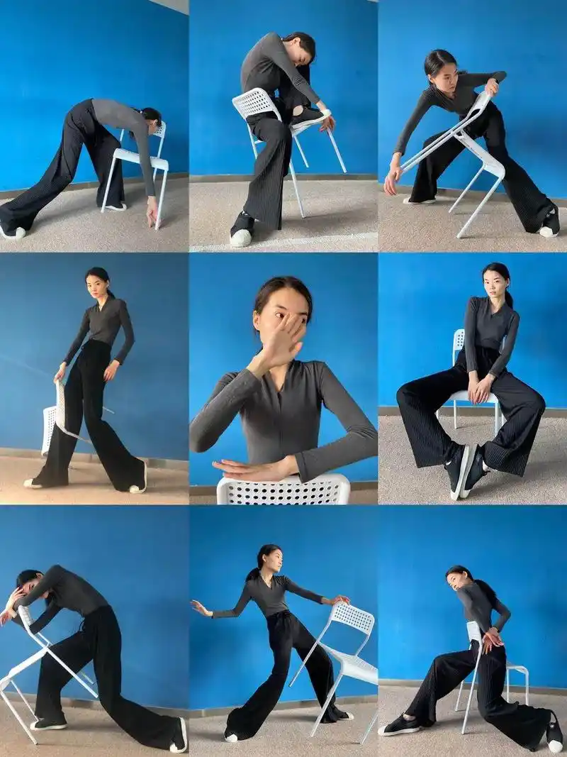 模特利用椅子怎么摆造型,看看我们学生的课程作品吧.