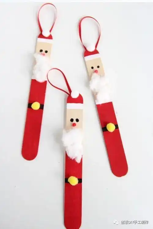 冰棒棍做姜饼人书签 冰棒棍,钮扣,丝带,热熔胶