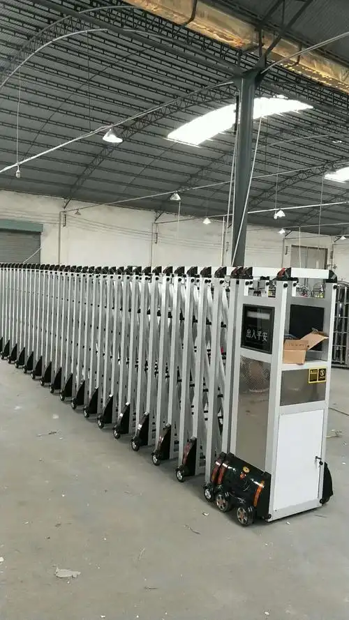 不锈钢电动伸缩门自动折叠门厂房大门校区单位门悬浮自动门铝合金