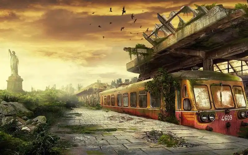 末日后的纽约-劫后余生的世界插画壁纸