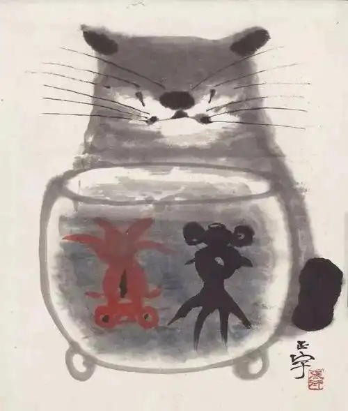 艺术欣赏萌态他画的猫并不细腻粗犷野逸个性十足每一只猫都有脾气