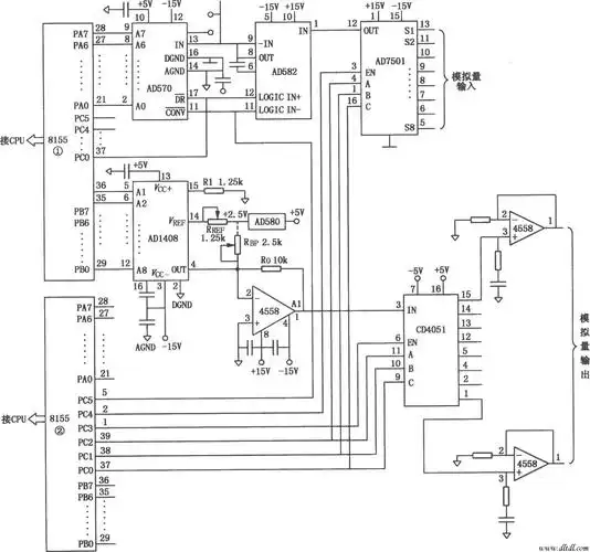 微型机数据采集系统电路(ad7501,ad582,ad1408)