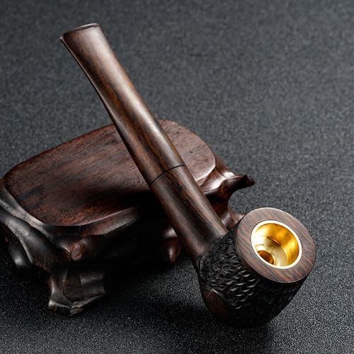 烟斗实木男士全木咬嘴弯式过滤烟袋复古老式烟斗