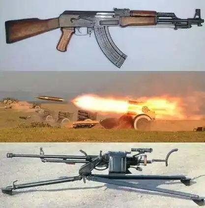 56式突击步枪63式107火箭炮w85式高射机枪中国武器出口三绝