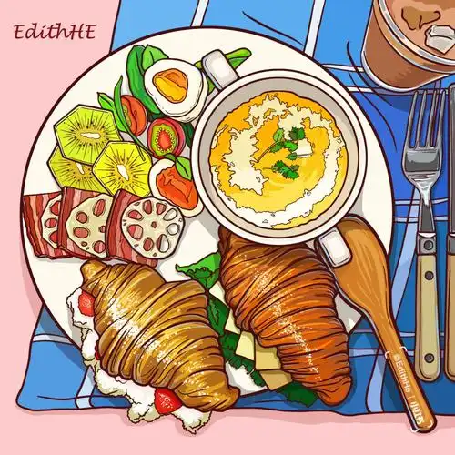 食物插画线稿画画就是最好的诉说