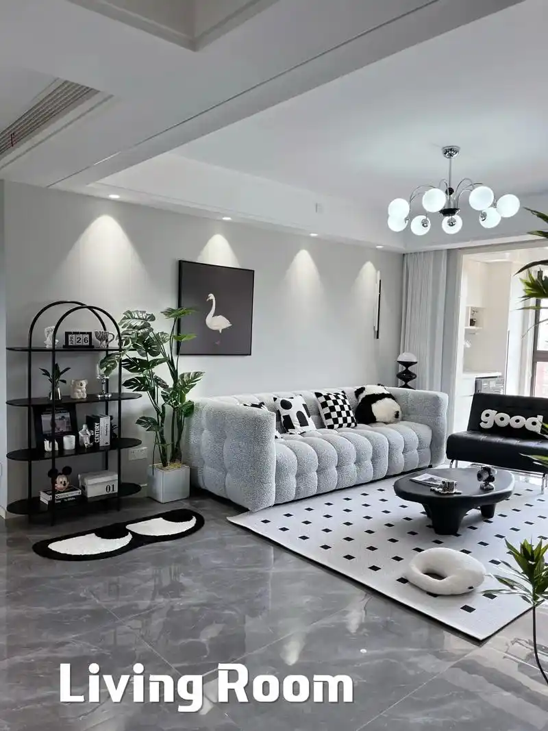 100平黑白灰极简小家,真的很好宅!我的小家100平,三室两 - 抖音