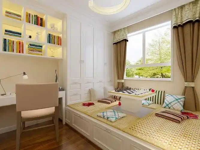 现代简约二居室卧室榻榻米装修效果图#161434391_现代简约二居室卧室