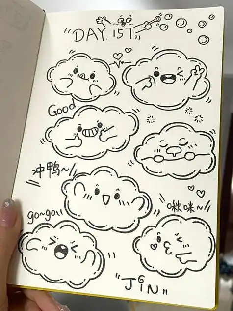 可爱手帐简笔画单图