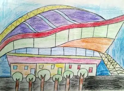 体育馆一日游,图片,儿童画教程-学笔画