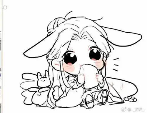 怜花城q版简笔画天官赐福漫画简笔画简笔画的花怜画花城和谢怜简笔画