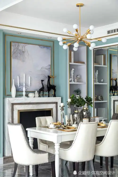 100平空间选择轻奢风格,这样的蒂芙尼蓝设计你见过吗?_腾讯新闻