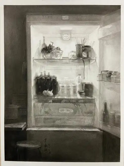 之前画的广州美术学院设计素描考题画超时了,索性画的完整一些.