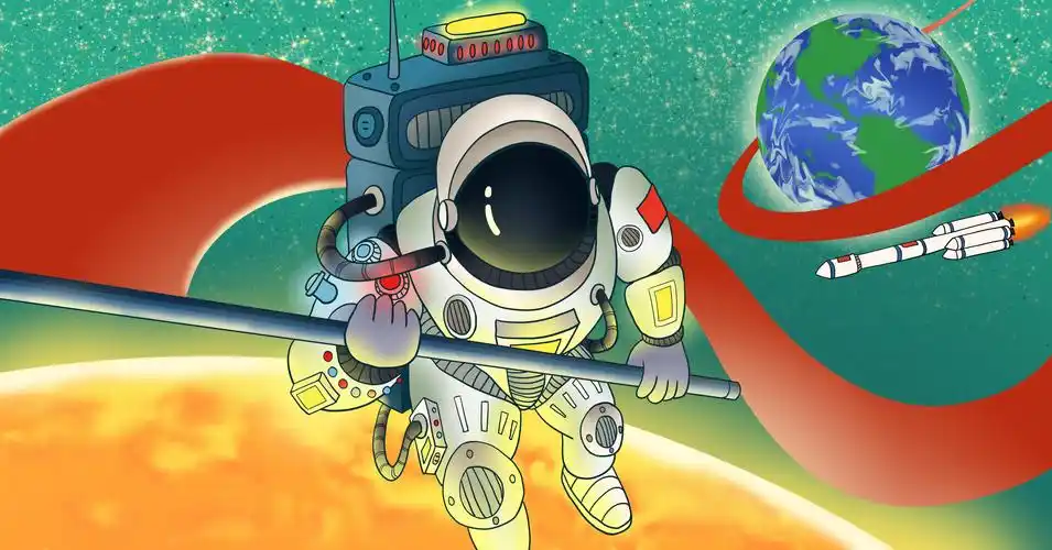 一个在月球上的宇航员