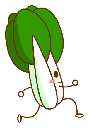 卡通拟人化蔬菜食材小白菜免抠图