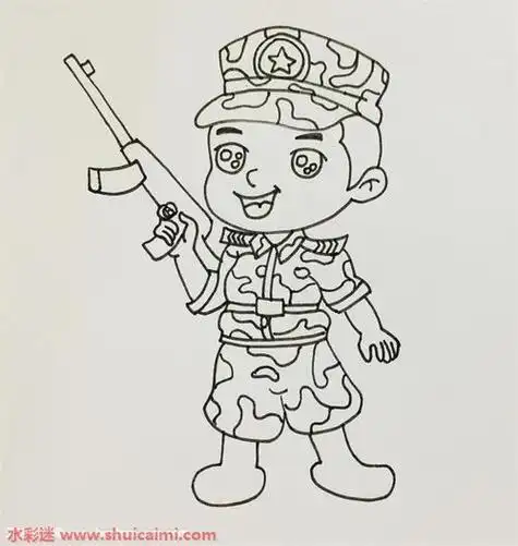 日本鬼子头降简笔画