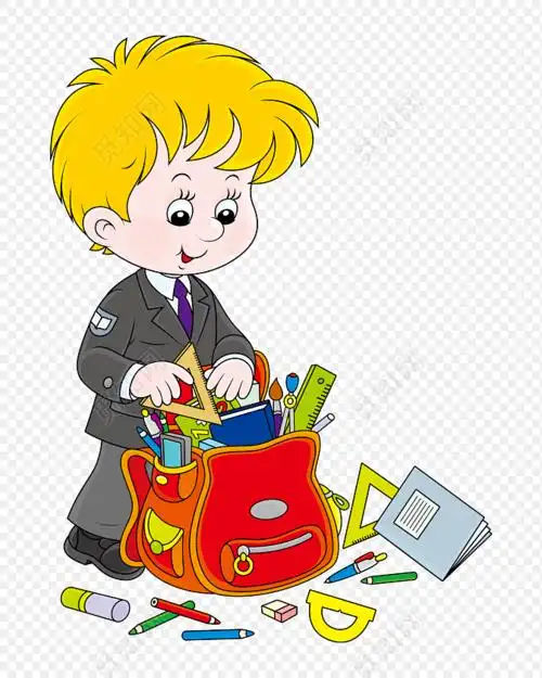 孩子整理书包简笔画