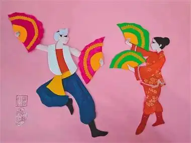 布贴画以剪代笔妙布可言