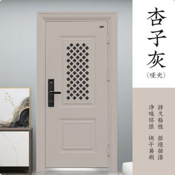 木门漆改色大门专用油漆门改色翻新漆银色自喷杏子灰哑光带工具1000g