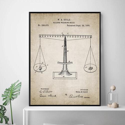 简美复古法律正义女神法槌天平挂画律所咨询办公室装饰画律师礼物