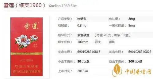 雪莲细支1960批发价多少钱雪莲细支1960价格及图片2021