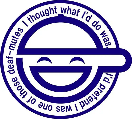 动漫中"笑脸男"的logo笑脸男的小面标志上写有"i thought what id do