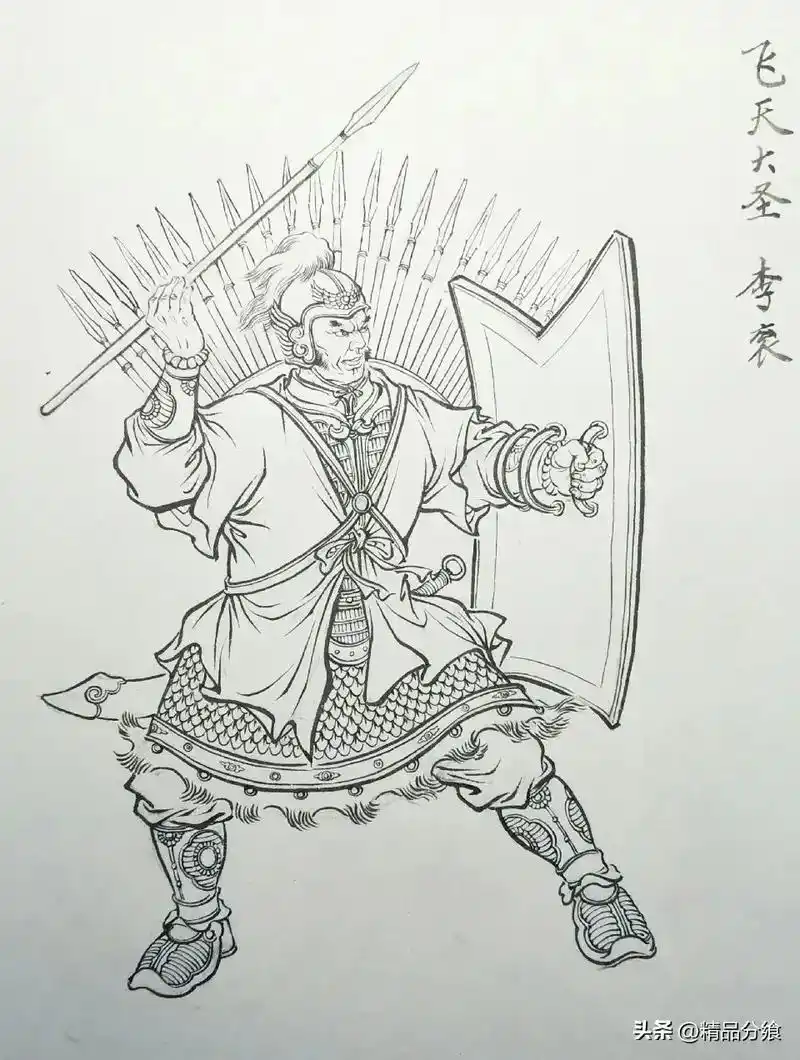 水浒传白描人物图# - 抖音