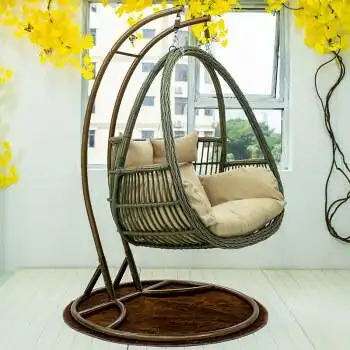 吊篮成人铁艺网红摇摇椅吊床摇篮椅室内懒人鸟巢吊椅双人海尔森静谧灰