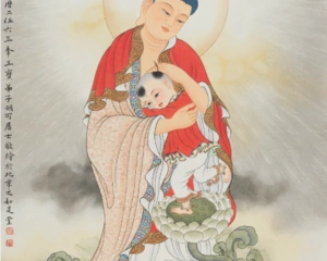 欢喜助印子归图        "十方如来,怜念众生,如母忆子,若子逃逝,虽忆