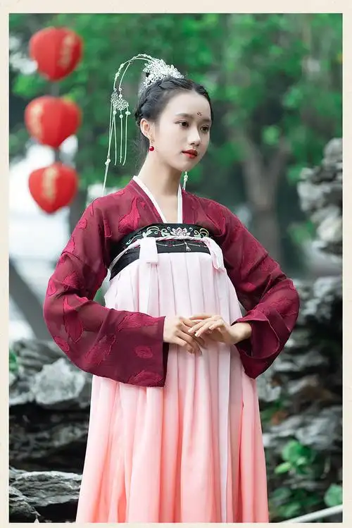 实拍9717传统汉服女装齐胸高腰襦裙牡丹刺绣日常气质春夏款