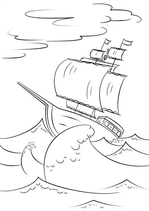 帆船简笔画帆船乘风破浪简笔画图片