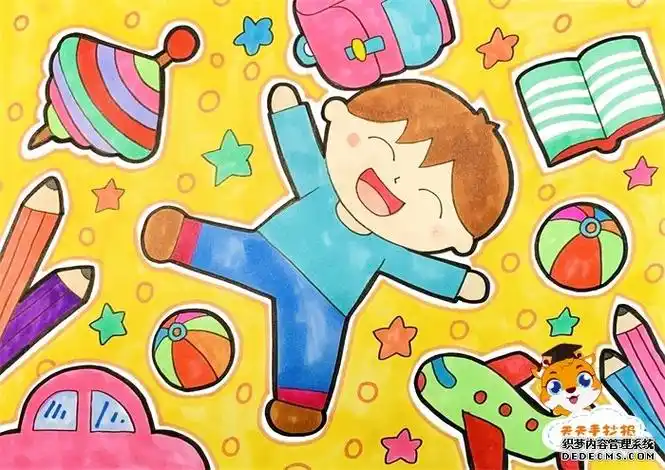 幼儿园儿童画画大全简单漂亮教程,幼儿园的生活儿童画模板素材