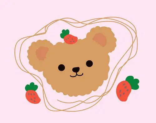 微信红包封面 兔子和熊插画可爱原创手绘卡通