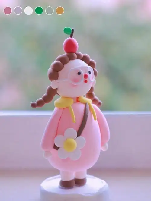 超轻黏土丨粉嫩的夏日蜜桃女孩