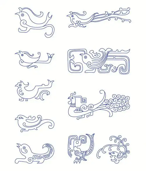 凤鸟纹,古代青铜器纹饰之一.