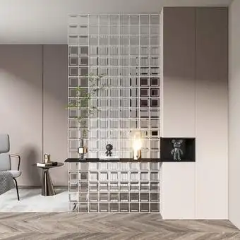 玻璃砖玄关隔断3d模型