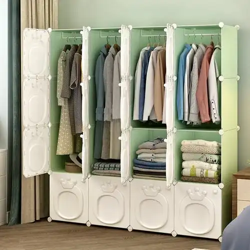 简易衣柜家用卧室简约现代出租房用布挂式收纳结实耐用免安装衣橱