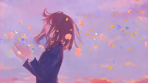 治愈系二次元卡通少女壁纸,阳光下的女孩,美好而纯真