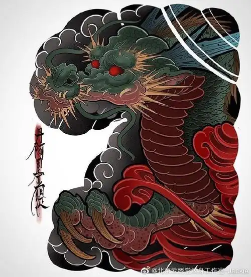 今日纹身图案推荐个性的日式半甲纹身手稿,张张都是精品图案!