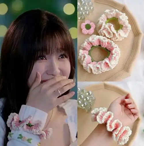 虞书欣美人同款大肠毛线发圈发绳扎马尾头饰两个人小森林网红ins