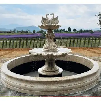 大型石雕喷泉 石雕喷泉流水大型户外庭院欧式鱼池别墅石材水钵水池