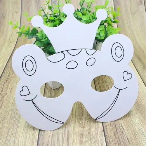 涂鸦空白面具幼儿园画画手工diy美术材料动物卡通儿童涂色绘画