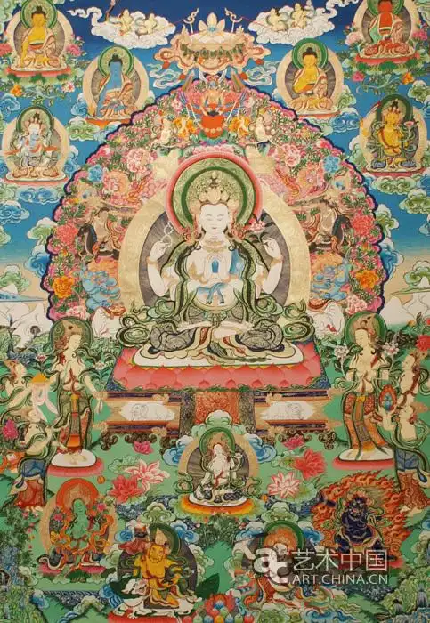 本尊九佛四臂观音菩萨五尊文殊菩萨佛