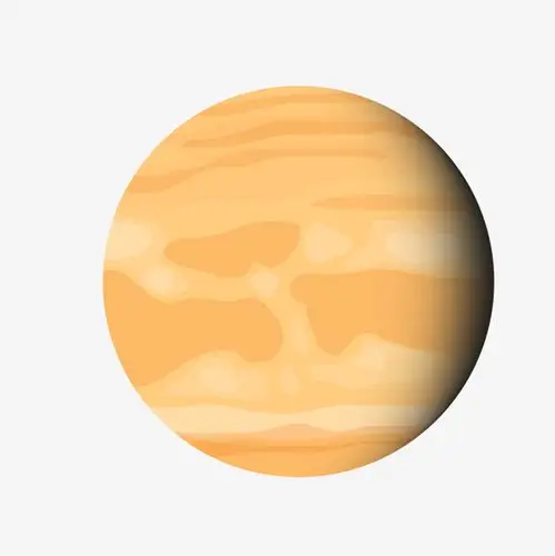 卡通星球黄色卡通土星矢量图
