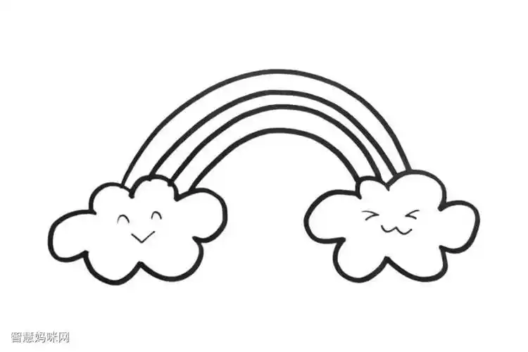 彩虹的可爱画法简笔画