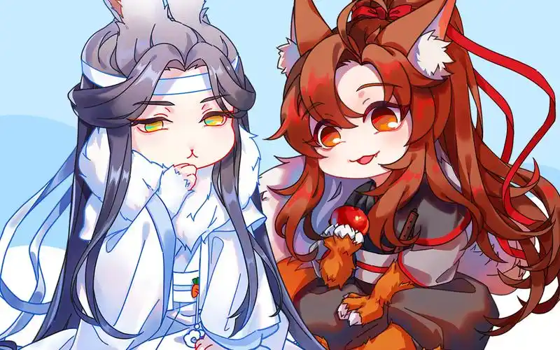 【板绘】魔道祖师q版-狐羡兔机_哔哩哔哩_bilibili