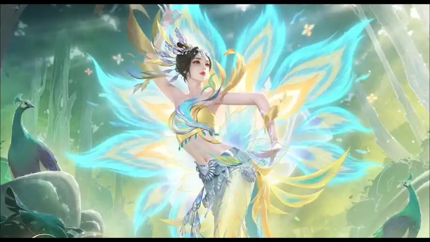 【动态壁纸】甄姬-至美·化雀舞【剪裁比对/无缝循环/补帧60fps】